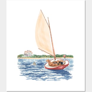 Catboat Sailor with Seal Posters and Art